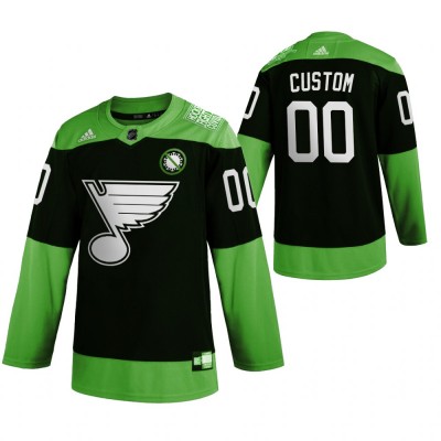 St. Louis Blues Custom Men's Adidas Green Hockey Fight nCoV Limited NHL Jersey